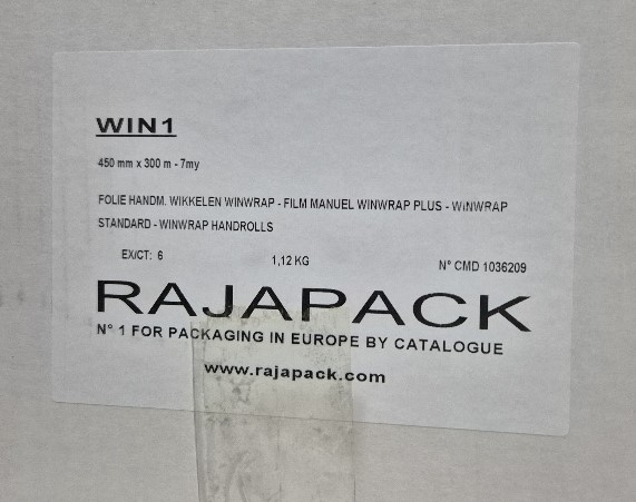 WIN1 450mmx300m 7u transparant Stretch/wrap folie Rajapack