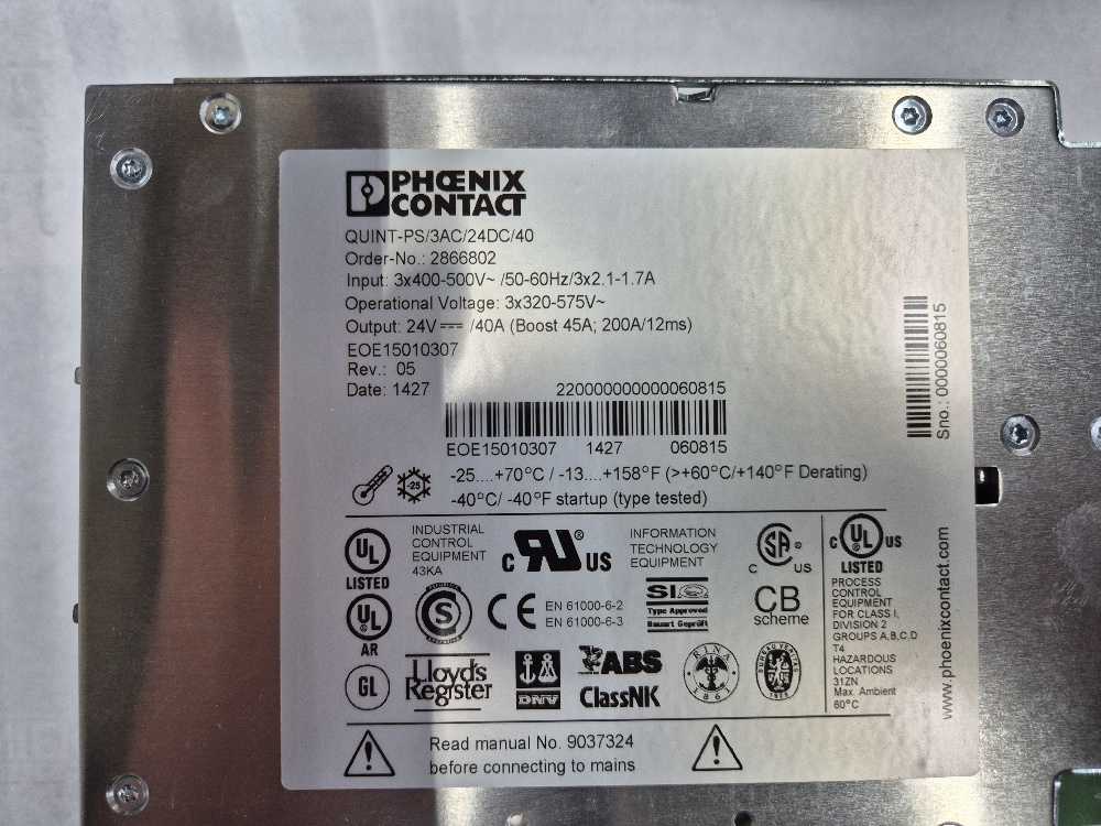 Quint-PS/3AC/24DC/40 Omvormer Phoenix Contact