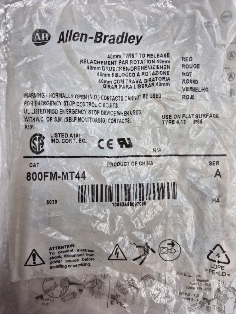 800FM-MT44 Noodstop schakelaar Allen-Bradley