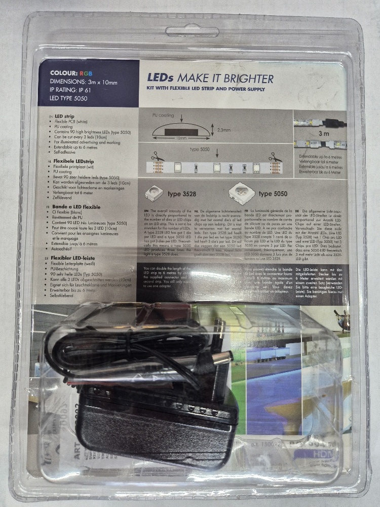 RGB 5050 Ledstrip 13W 3mtr HDM