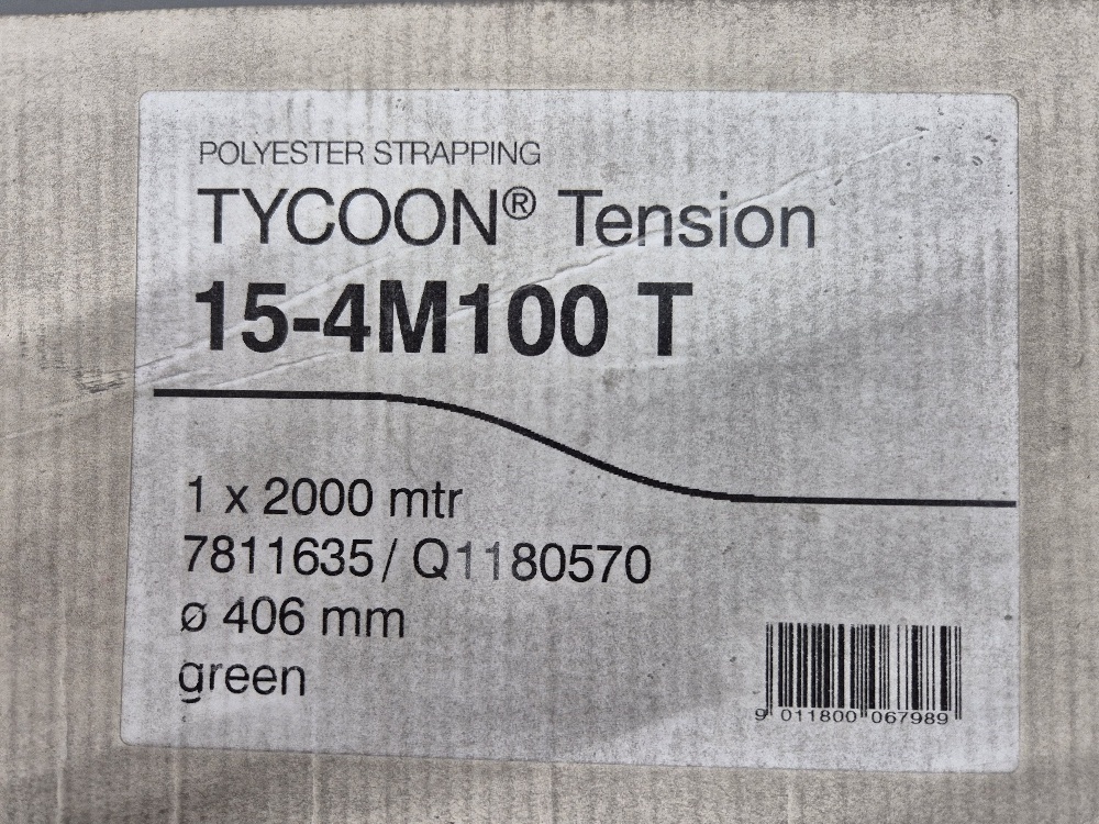 15-4M100 T 15mmx2000M Polyesterband Groen Tycoon Tension