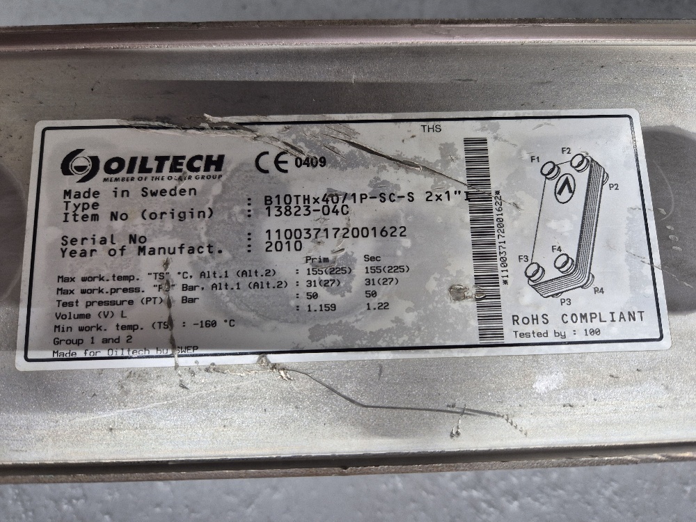 B10THx40/1P-SC-S Platen koeler Oiltech Used