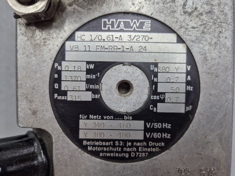 HC 1/0.61-A 3/270-VB 11 FM-RR-1-A 24 Powerpack Hawe