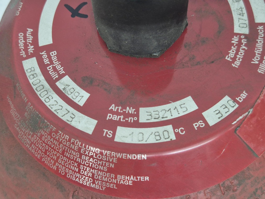 SB330-10A1/112U-330S110 Accumulator 10ltr Hydac