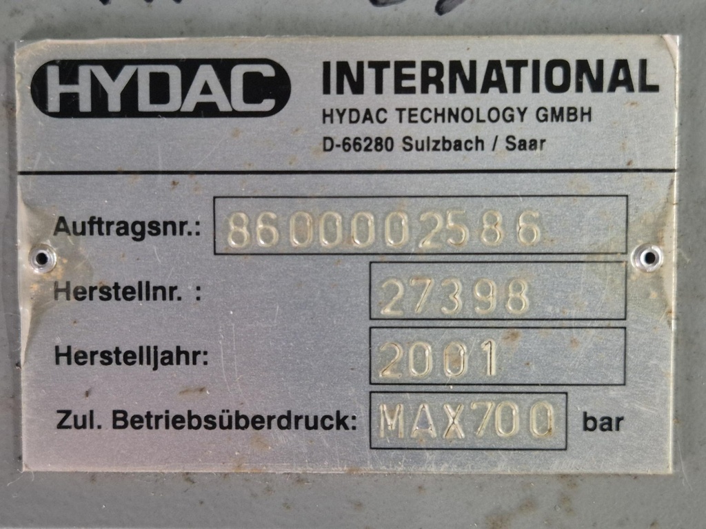 15031912 Booster drukversterker Hydac / Demag