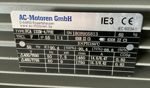 FCA 132M-4/PHE Motor AC-Motoren GmbH