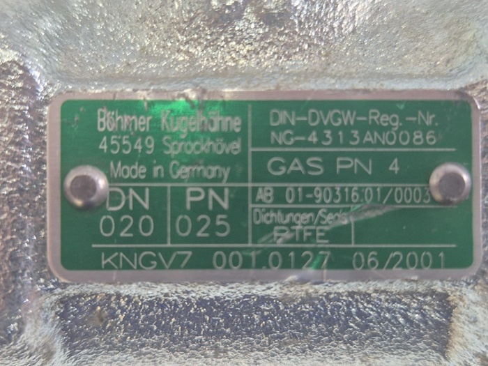 KNGV7 DN20 Kogelkraan Böhmer