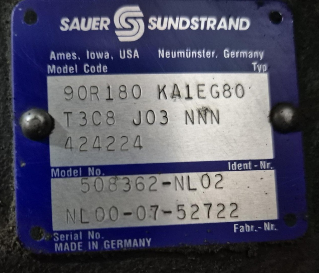 90R180 KA1EG80 T3C8 J03 NNN 424224 plunjerpomp Sauer-Danfoss Used