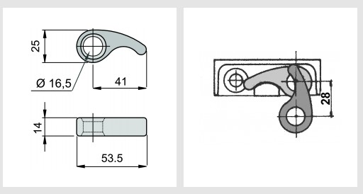 RVS Ø16mm Sluitwig gesmeed Niro
