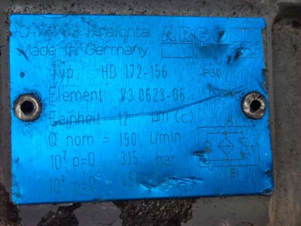 HD 172-156 Persfilter inclusief indicator Argo-Hytos Used
