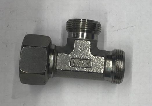 RVS X-EL-O 18L Swivel nut run tee - 18L DKO swivel x 18L cone end, body only, stainless steel
