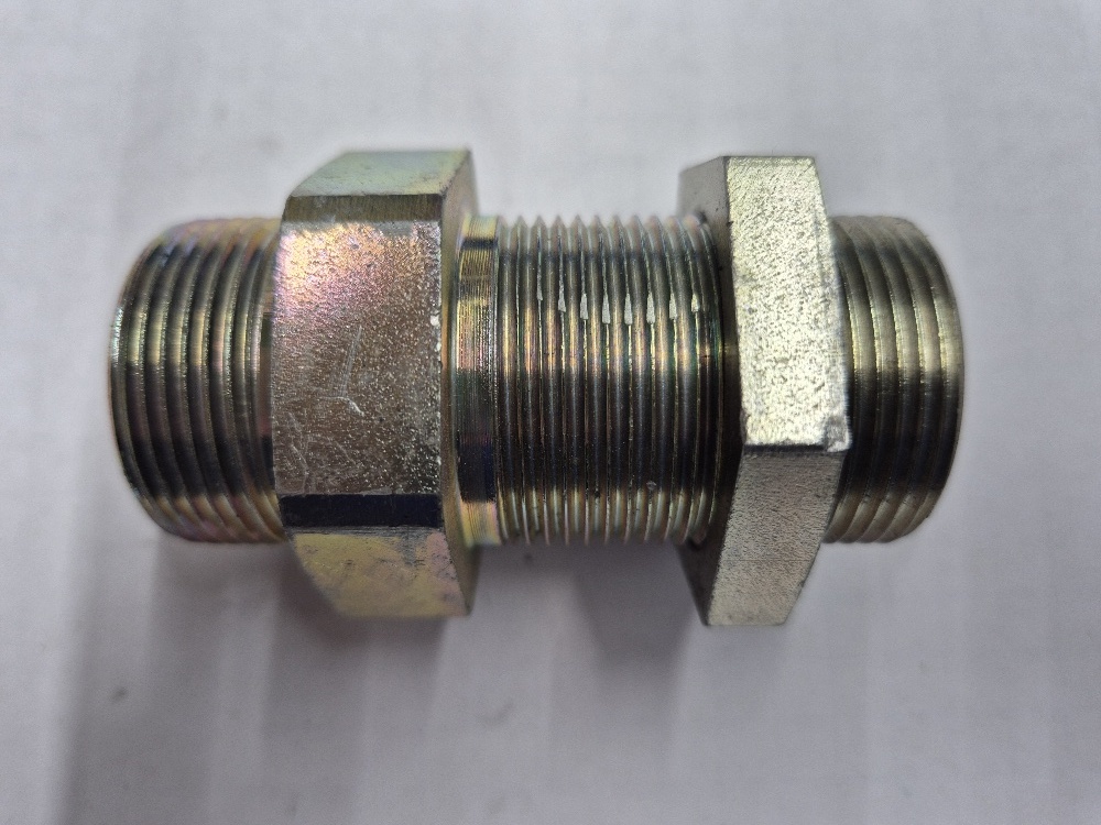 X-SV 25S  Bulkhead union - 25S cone end, body only, galvanized steel