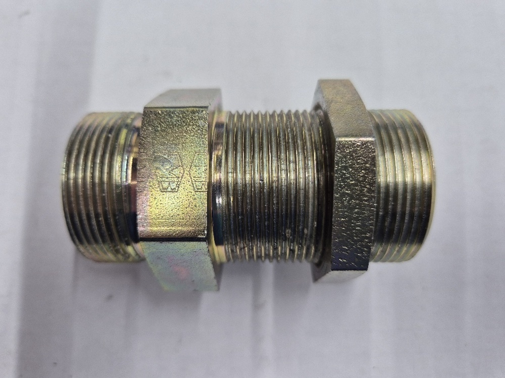 X-SV 30S  Bulkhead union - 30S cone end, body only, galvanized steel