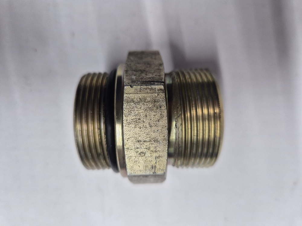 X-GE 30S 1.5/8"UNF  Male stud connector - 30S cone end x 1 5/8-12 UNF male thread, O-ring, Body only, galvanized steel
