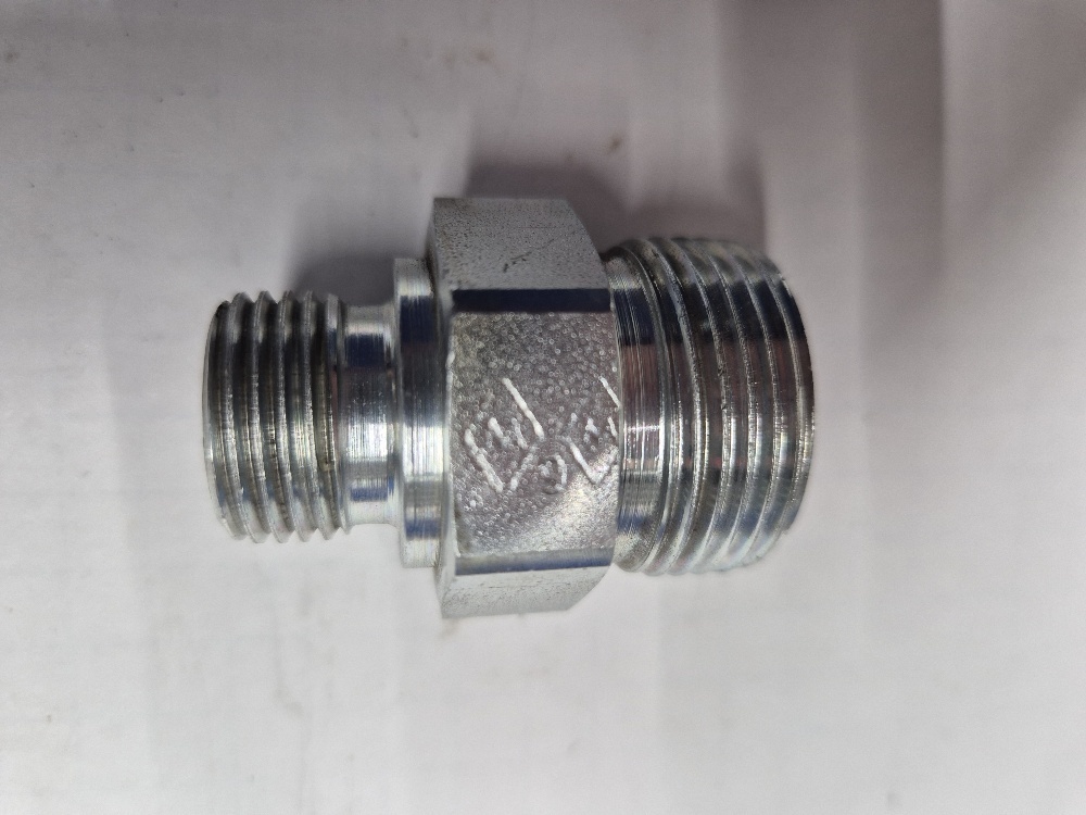 X-GE 20SR 1/2" Male stud connector - 20S cone end x 1/2 BSPP male thread, metal sealing edge, body only, galvanized steel