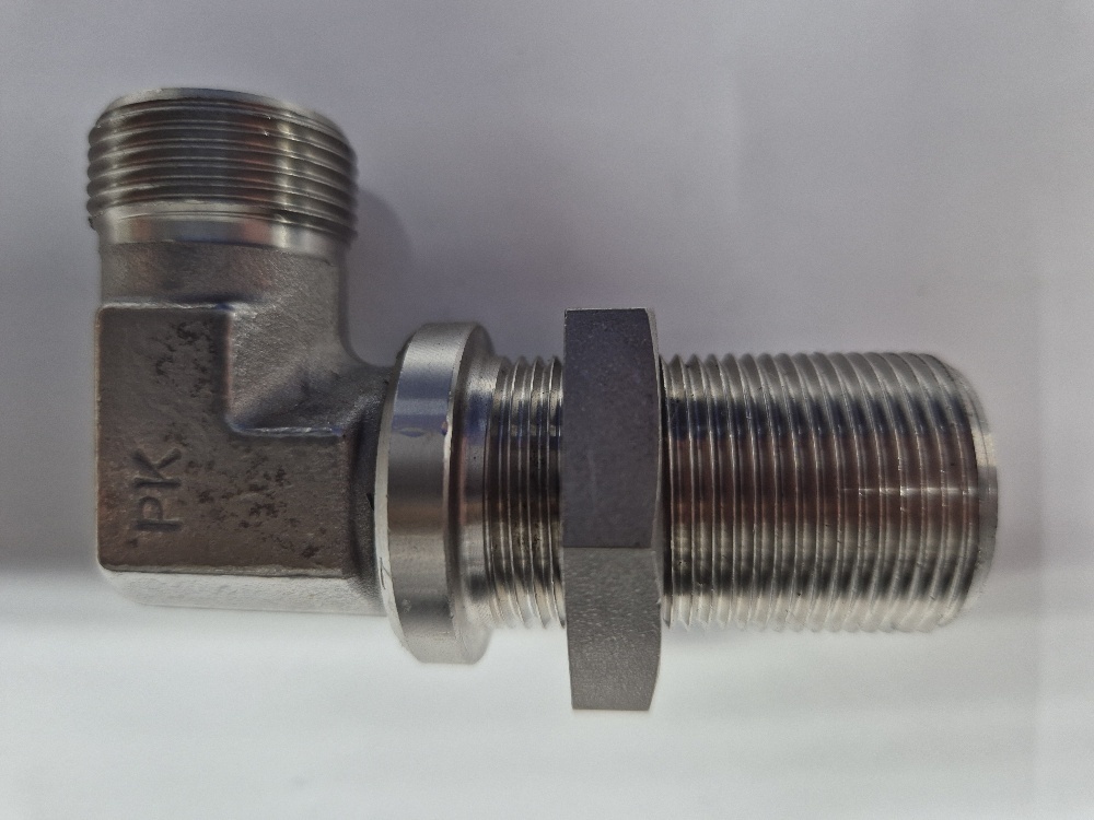 RVS X-WSV 16S Bulkhead elbow - 16S cone end, body only, stainless steel