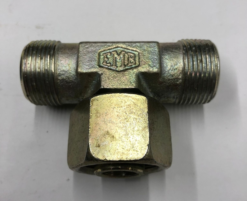 X-ETV 16S Swivel nut branch tee - 16S swivel x 16S cone end, body only, galvanized steel EMB