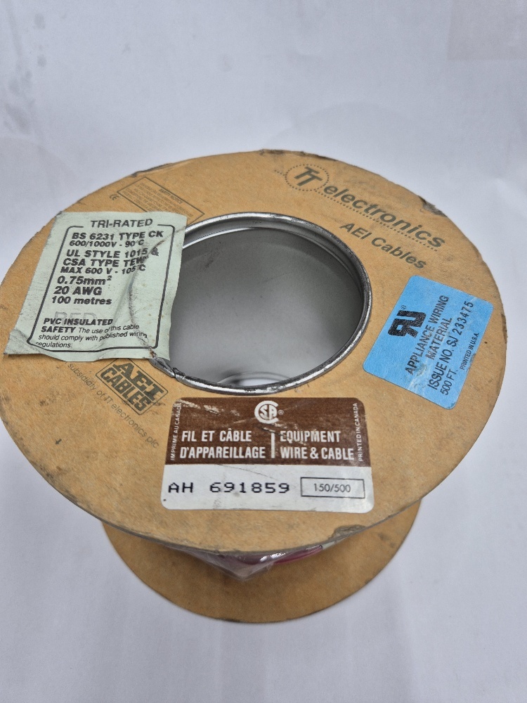 BS 6231 Type CK 0,75mm² Red Reel 100mtr Cable AEI Cables