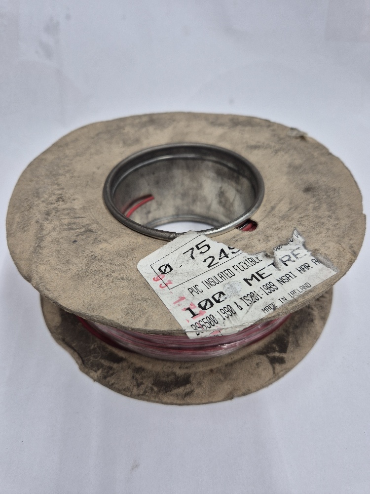 BS6500 0,75mm² Red Reel 100mtr Cable