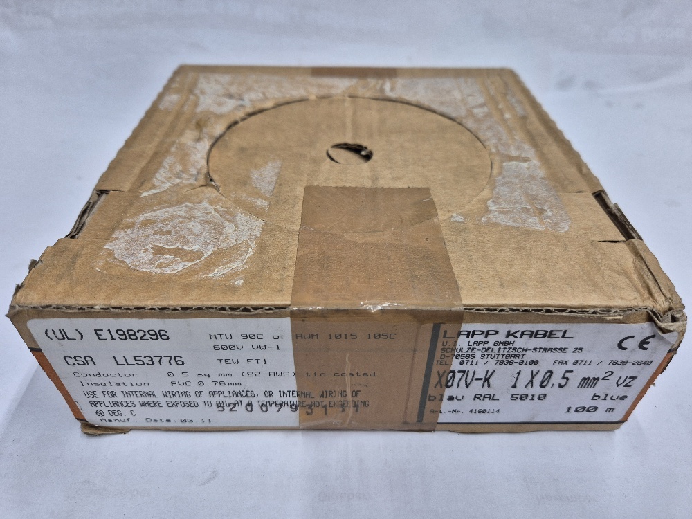 X07V-K 0,5mm² Blue Reel 100mtr Cable LAPP KABEL