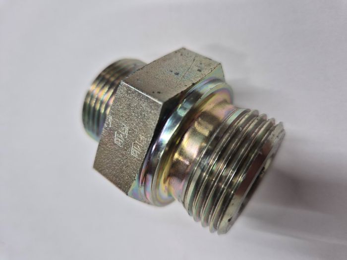 X-GE 20SR 1" Male stud connector - 20S cone end x 1 BSPP male thread, metal sealing edge, body only, galvanized steel EMB