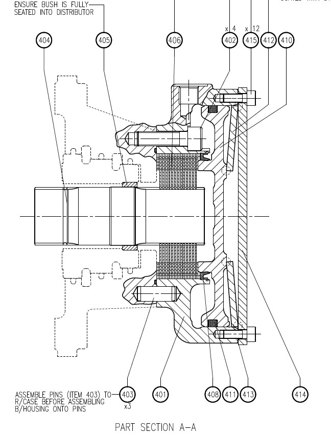 Brake "B2" assembly for MCR3 radial piston motor Rexroth