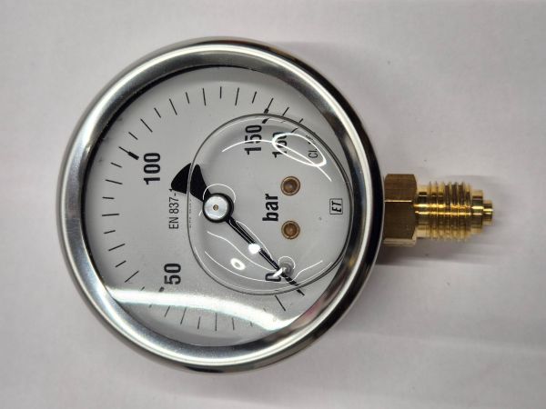 0-160bar Manometer Ø63mm OA 1/4" ET