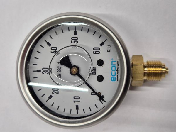 0-60bar Manometer Ø63mm OA 1/4" ECON