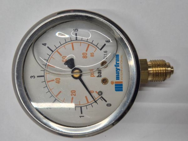 0-6bar Pressure Gauge Ø63mm OA 1/4" Mayfran
