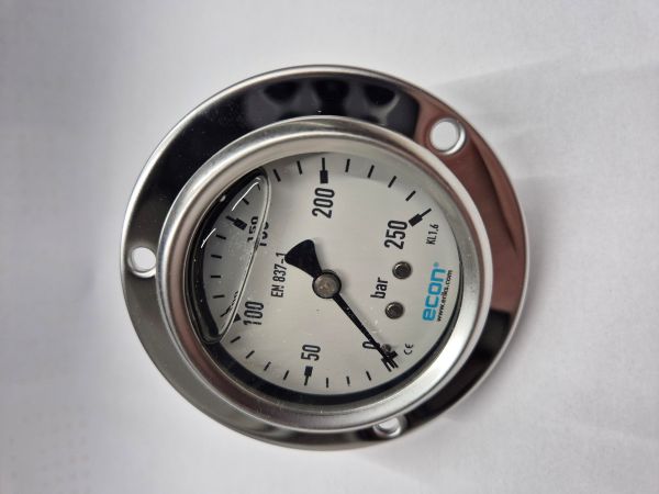 0-250bar Pressure Gauge Ø63mm AA+FF 1/4" ECON