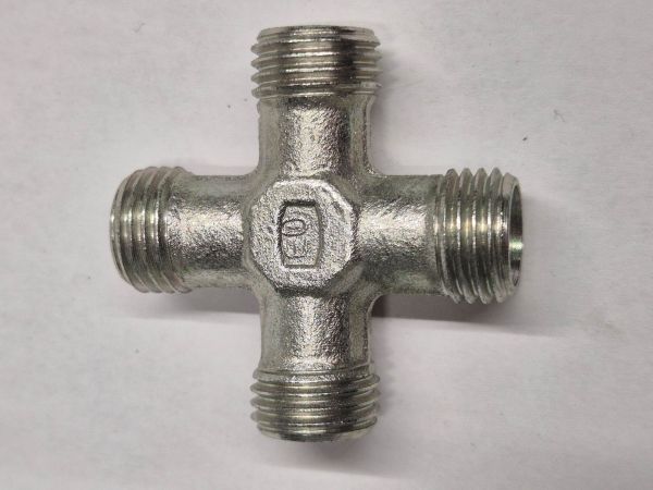 X-K 8L Union cross - 8L cone end, body only, galvanized steel EO