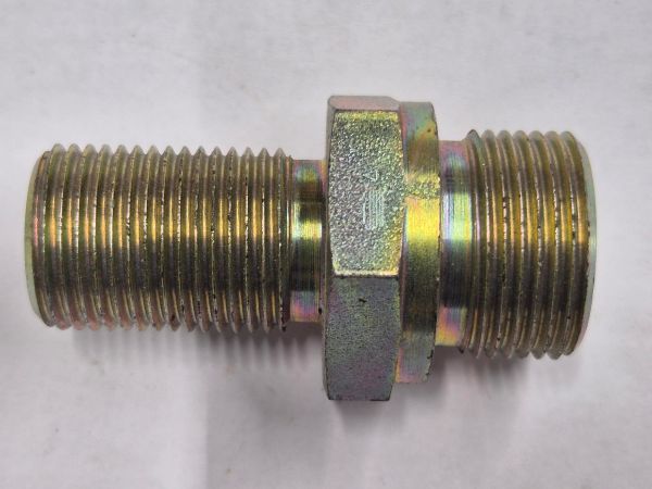 X-SV 10S M22x1,5 Bulkhead union - 10S cone end, thread M22x1,5 body only, galvanized steel Aeroquip