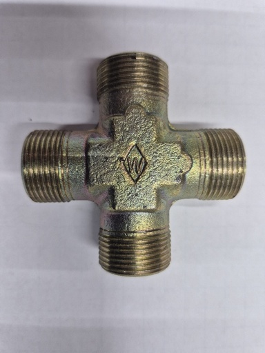 [500177] X-K 16S  Union cross - 16S cone end, body only, galvanized steel