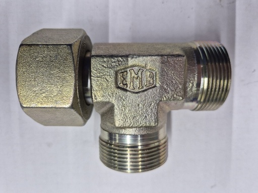 [500204] X-ELV 30S Swivel nut run tee - 30S swivel x 30S cone end, body only, galvanized steel