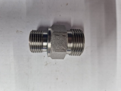 [500240] RVS X-GE 12 SR 3/8"WD Male stud connector - 12S cone end x 3/8 BSPP male thread with viton ED seal, body only, stainless steel