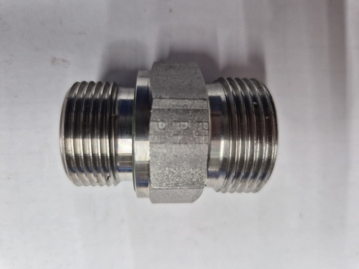 [500241] RVS X-GE 20 SR 3/4"WD  Male stud connector - 20S cone end x 3/4 BSPP male thread with viton ED seal, body only, stainless steel