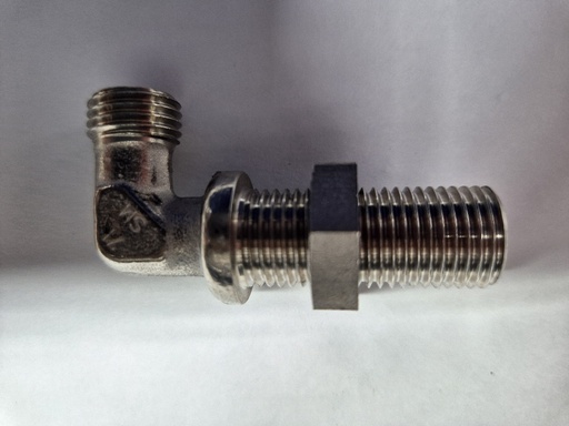 [500246] RVS X-WSV 8L  Bulkhead elbow - 08L cone end, body only, stainless steel