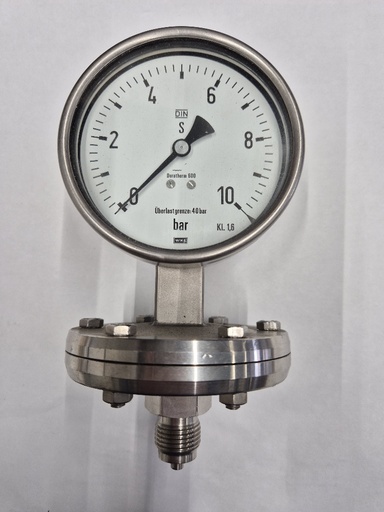 [500337] 0-10bar Manometer Ø100mm OA 1/2" Duratherm600 Wika