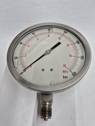 [501027] 0-160bar Manometer Ø160mm OA 1/2" RVS