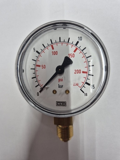 [501042] 0-16bar Pressure Gauge Ø63mm OA 1/4" Wika
