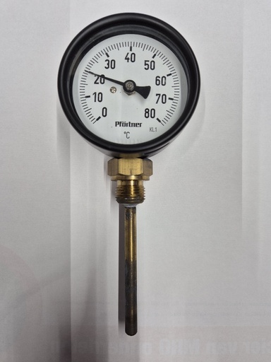 [501044] 0-80°C Ø80mm OA 1/2" Temperature gauge Pförtner