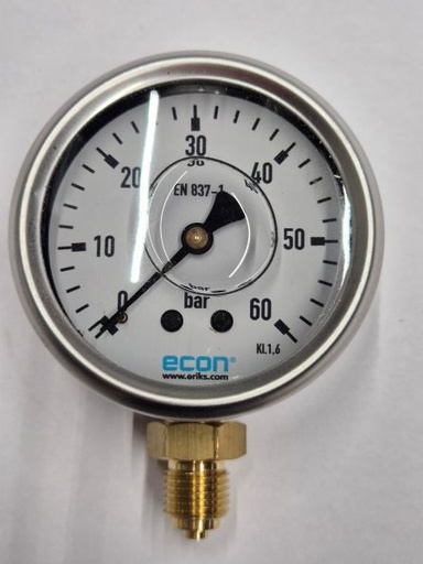 [501260] 0-60bar Pressure Gauge Ø63mm OA 1/4" ECON