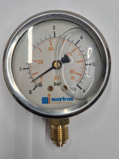 [501262] 0-6bar Manometer Ø63mm OA 1/4" Mayfran