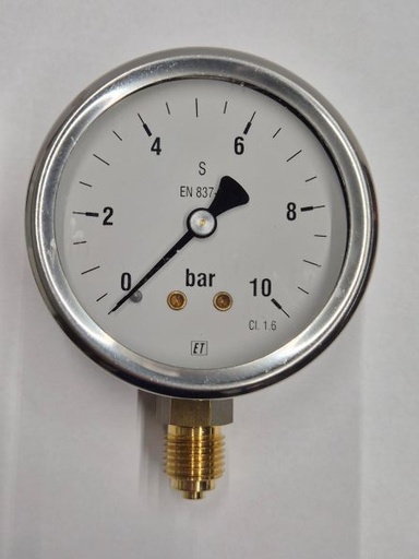 [501263] 0-10bar Pressure Gauge Ø63mm OA 1/4" ET