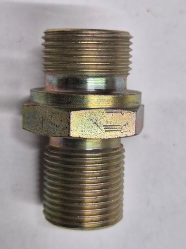 [501648] X-SV 12S M22x1,5 Bulkhead union - 12S cone end, thread M22x1,5 body only, galvanized steel Aeroquip